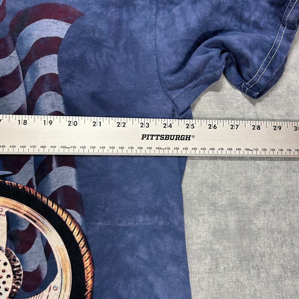 Gildan The Mountain USA flag motorcycle graphic 2008 streetwear Y2K tee mens XXL - Picture 5 of 6